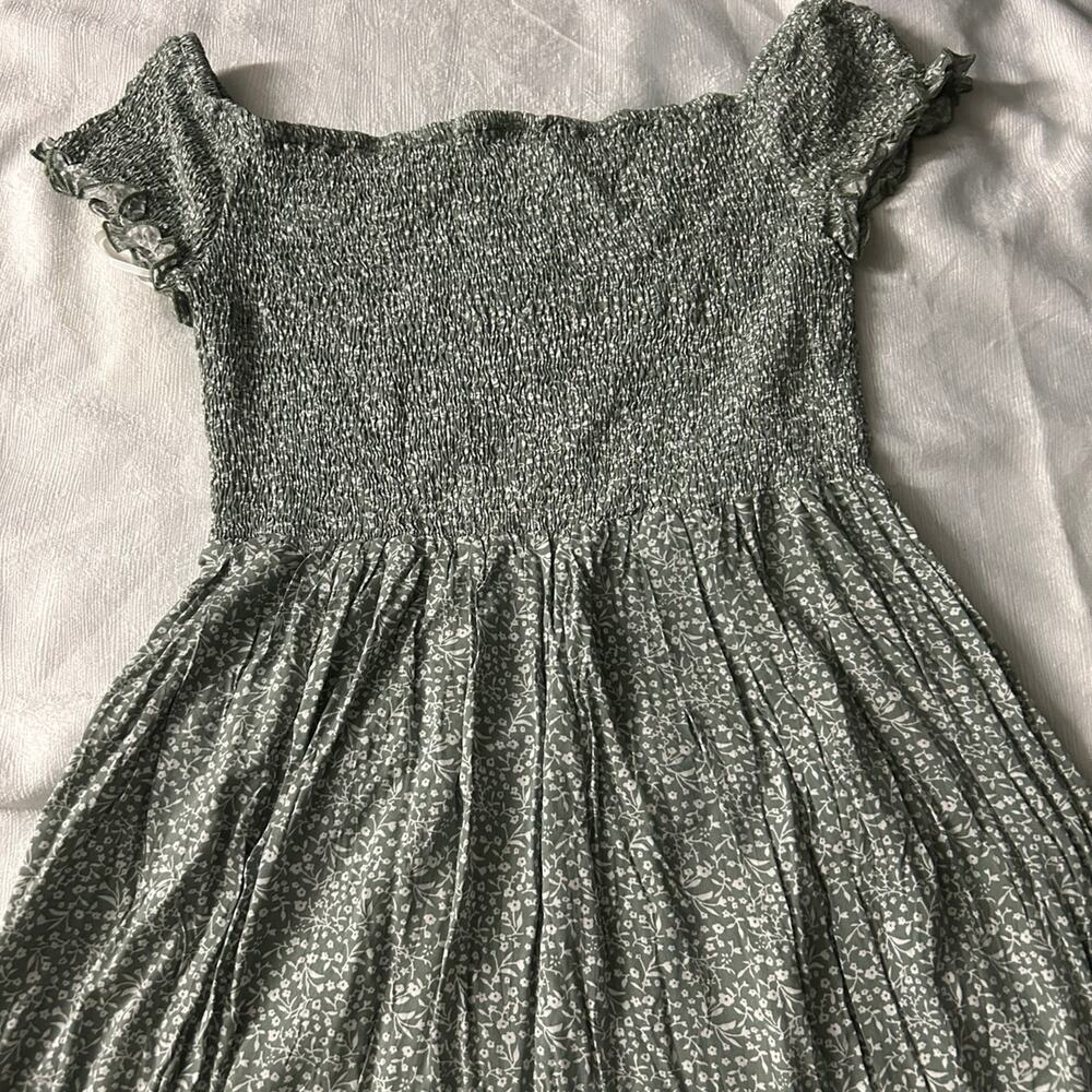 Green floral dress
